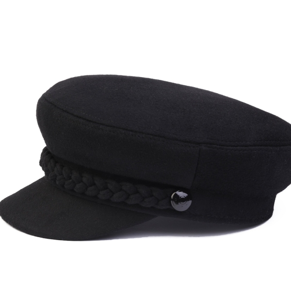 Black Man Wool Fiddler Sailor Hat S-XXL size, Hatsquare Man Sailor Captain Hat, Handmade Skipper Officer Hat, Yachtsman Fisherman Cabbie Cap
