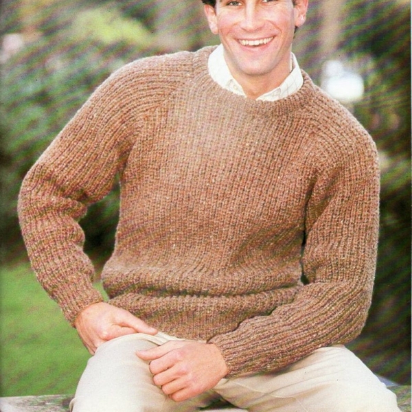 mens fishermans rib sweater knitting pattern pdf mens ribbed jumper 36-42" aran worsted 10ply mens knitting patterns pdf instant download