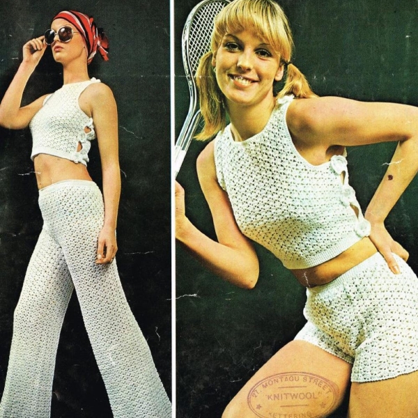 Crochet Pattern - Womens Top, Trouser/Pants and Shorts Set -34 to 38 ins bust included PDF download ENGLISH lang only