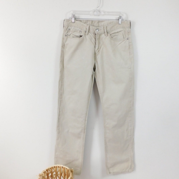 Mens Vintage 90s Authentic Levis Strauss 514 Khakis Brown Cotton Regular Fit Quality Denim Jeans Pants Sz 32 Waist x 32 Length