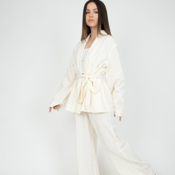 Women's Suit/Linen Summer Set/Linen Suit Women/Linen Two Piece Set/Kimono Suit/Linen suit/Linen Blouse with Pants/Flax Clothing/AE291