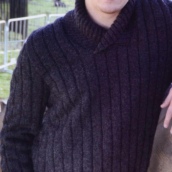 KNITTING PATTERN Mens Sweater High Collar Top Knit Pattern-- Dk Yarn Men's Pullover -- Instant PDF Download -- Gift For Him