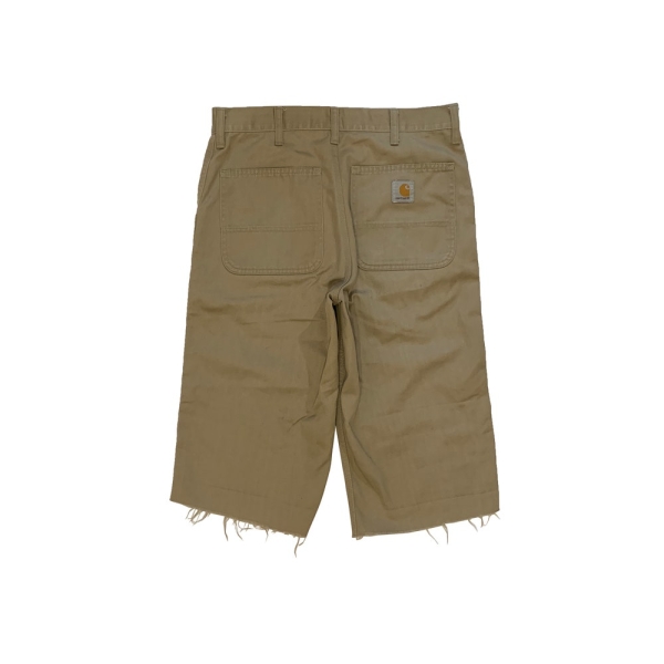 Vintage Carhartt Cropped Simple Pant Distressed Bermuda Skateboarding Rugged Style Ruck Workwear Sand Beige Khaki Trousers Shorts Size W32