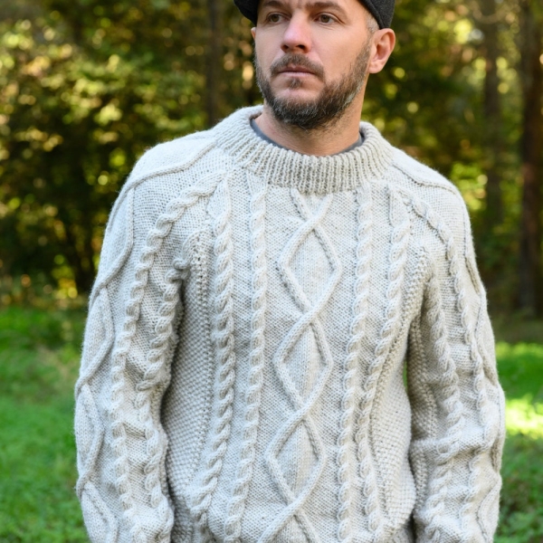 Men's Aran Sweater Pattern / Sweater Pattern / Men's Sweater Knitting Pattern / Cable Knit Sweater Pattern / Aran Sweater