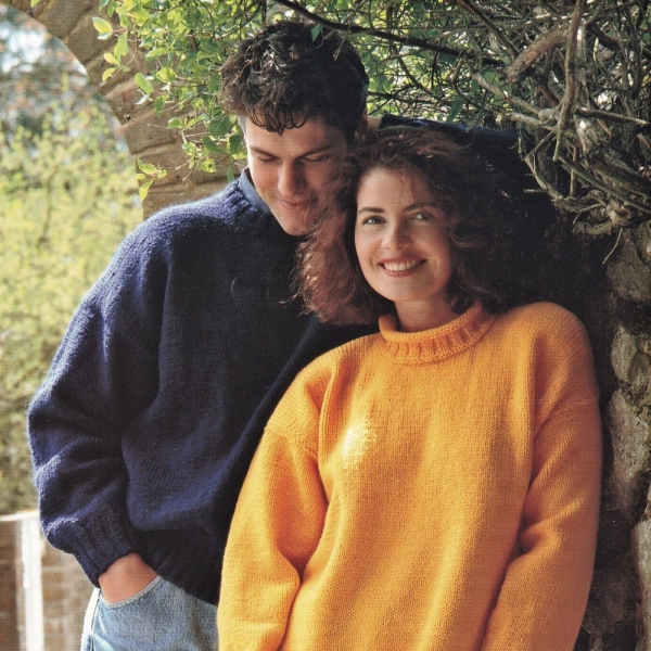 Ladies and Mens "Easy Knit" Aran Sweaters, Vintage Knitting Pattern, PDF, Digital Download - D145