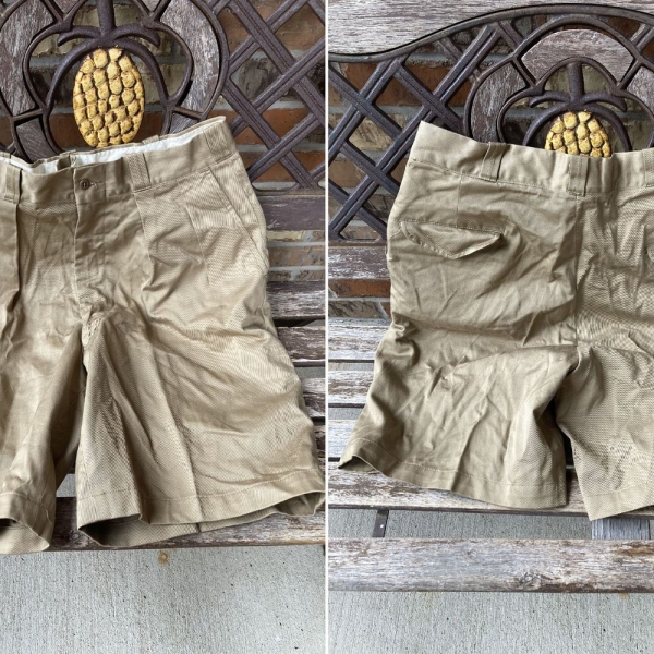 W32 MINT 50's U.S ARMY Utility Cotton Twill Shorts Pants Trousers Vintage Military Khaki