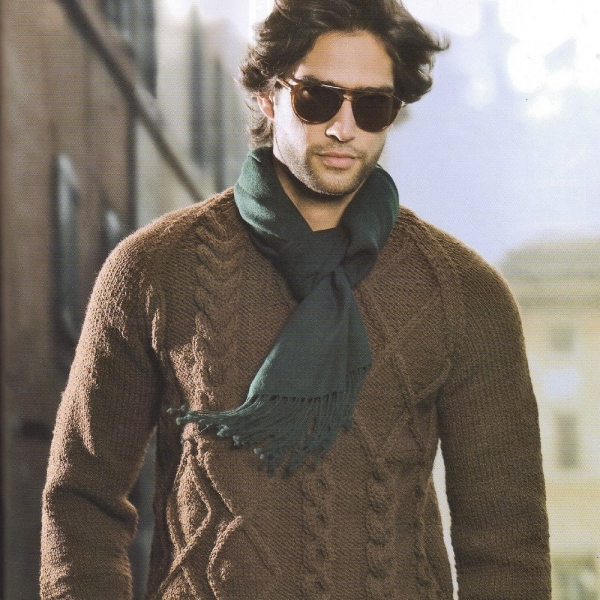 INSTANT DOWNLOAD PDF Men knitting cable sweater pattern Aran Jumper Pullover knitting pattern