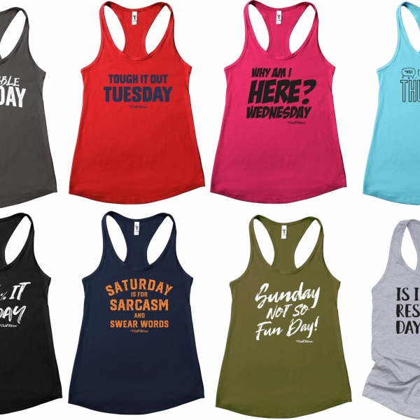 F This Week Collection (Third Week) Workout Tanks or Tees, ClubFitwear, Racerback Tank