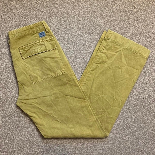 Diesel Denim Jeans Trousers Chinos Straight Leg Relaxed Fit Khaki Yellowish Colour 29x32