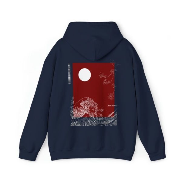 Minmialistic Wave Hoodie | Hoodie Sweatshirt, Graphic Hoodie, Simple Unique Hoodie, Japanese Wave Hoodie, Japanese Art Gift,Wearable Art