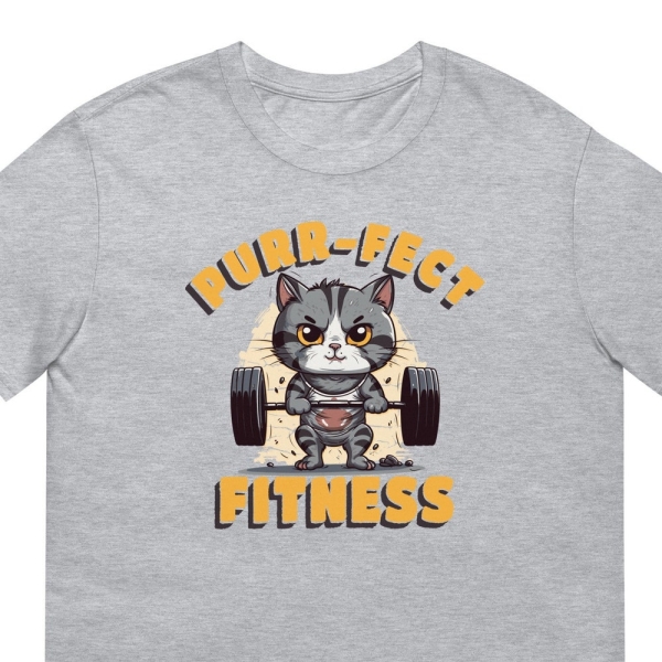 Cat Shirt Gym Weight Lifting Cat Weightlifting Shirt Funny Workout Tee Shirts Gym Lifting T-shirt Unisex T-Shirt
