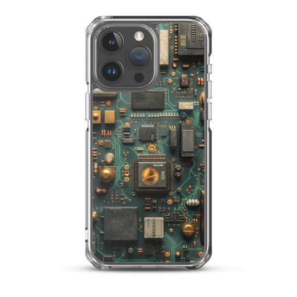 Techy Aesthetic Phone Case - iPhone Circuit Board Pattern, Protective and Stylish Gadget Gear, Perfect Nerd Gift Idea