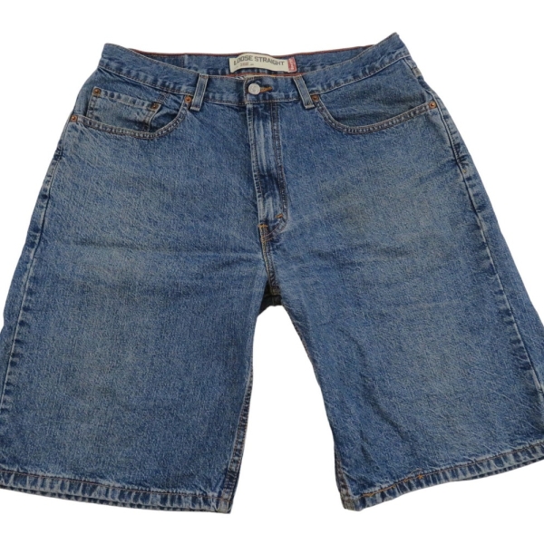 Vintage 90s Levi's 569 Baggy Loose Fit Relaxed Skater Wide Leg Long Jean Denim Shorts Mens Size 34 Jorts Below Knee Rocker Rockabilly Y2K