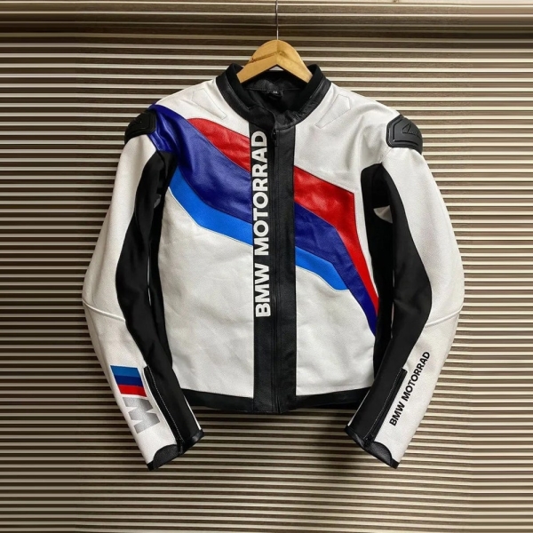BMW Motorrad Motorcycle Racing Leather Jacket Genuine Cowhide Leather And Certified Protectors