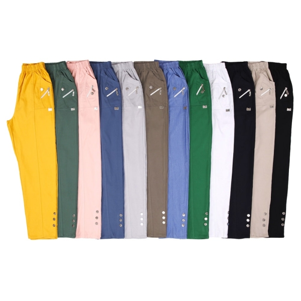 Nordbury Women Cherry Berry Full Length Pants Elasticated High Waist Relax Fit Ladies Casual Everyday Soft Stretchy Lightweight Chinos