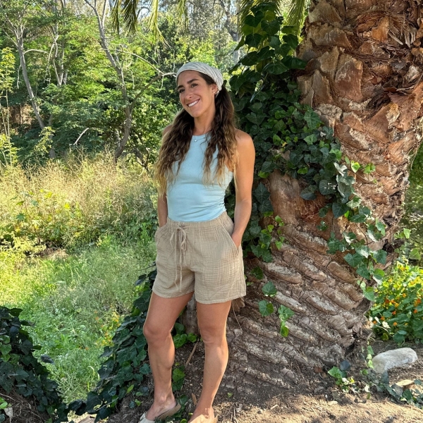 Natural Cotton Tie Waist Shorts  for Women | Flexible Waistband | Lightweight and Breathable | Summer and Fall | Boho | Work From Home/Out