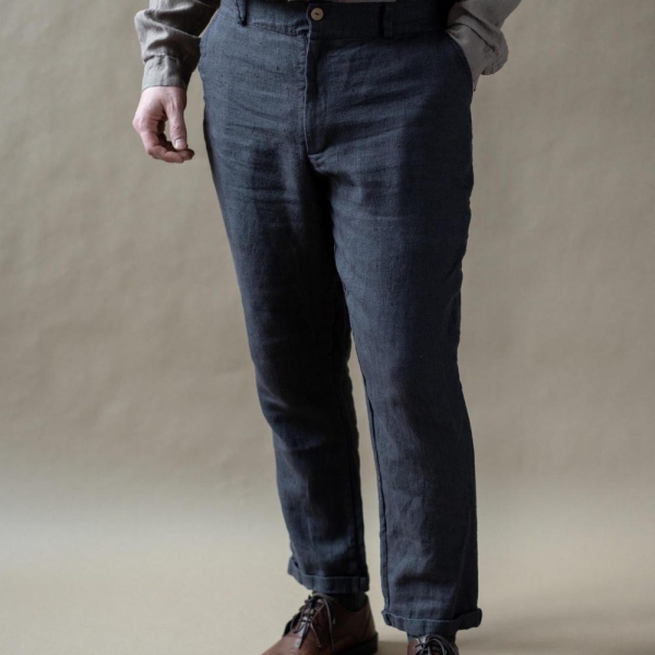Warm Linen Pants Eloy for Men, Classic Trousers for Men, Men's Linen Trousers, Linen Pants For Men with Pockets, Linen Pants Men