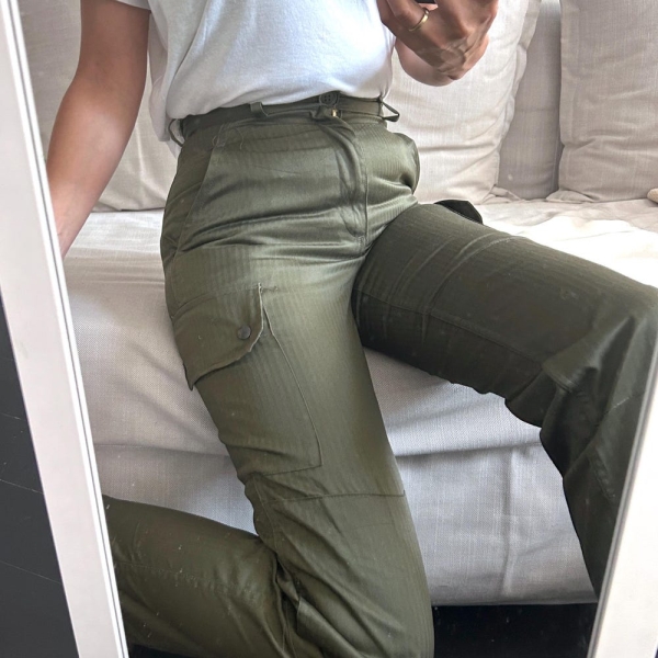 Vintage Cargo Pants / Khaki Trousers / Tactical Pants / Camo Pants / Hiking Pants / Travel pants / Unisex Olive Green Trousers - XS - S