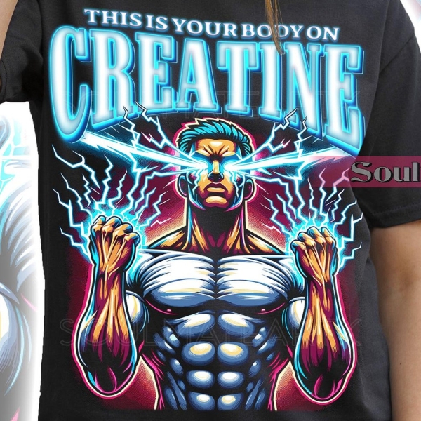 This is Your Body On Creatine Shirt, Funny Gym Tshirt, Meme Weightlifting Sweatshirt, Joke Bodybuilder Hoodie, Unisex 90s Tee