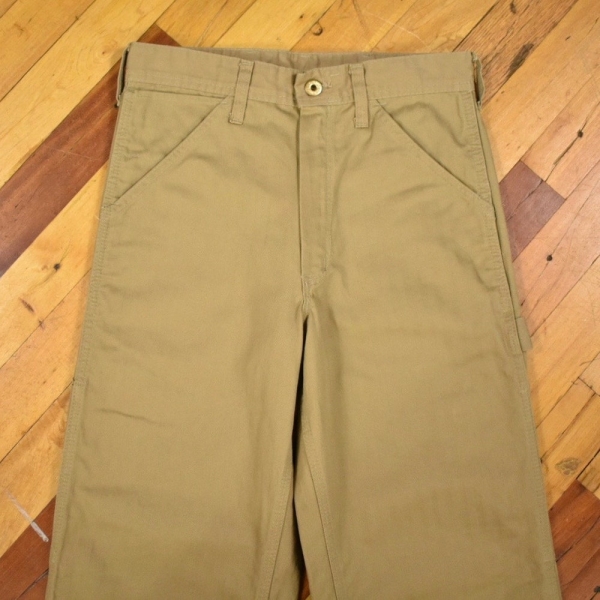 70s HBT Work Pants 29 x 32 Cotton Khaki Trousers Vintage Workwear