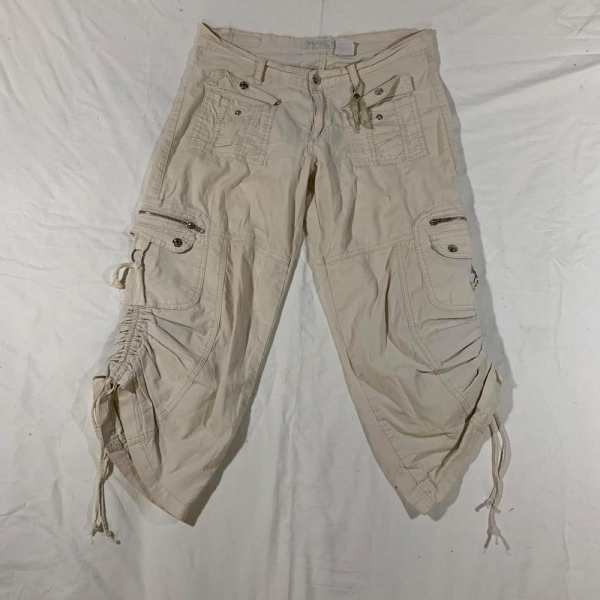 off white khaki shorts