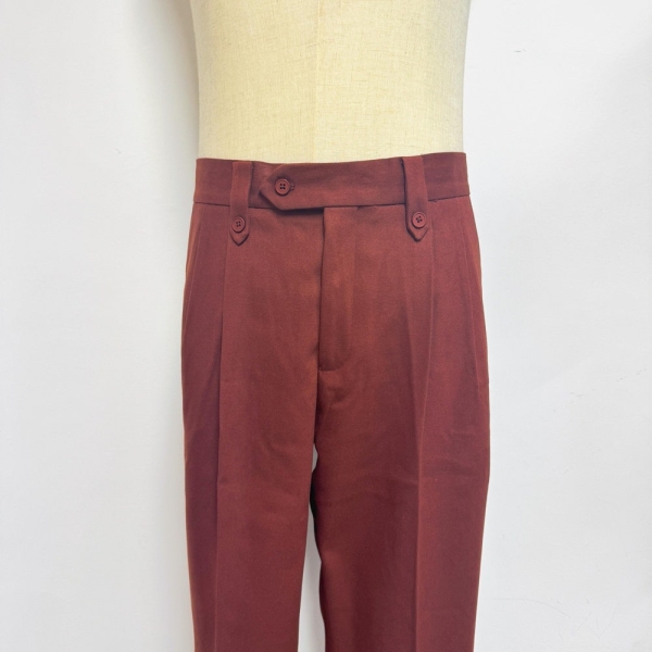 Vintage Tweed Cotton Pants, Men's Casual Cotton Pants with Pleats, High Waisted Gurkha Pants, Fall Tweed Cotton Trousers