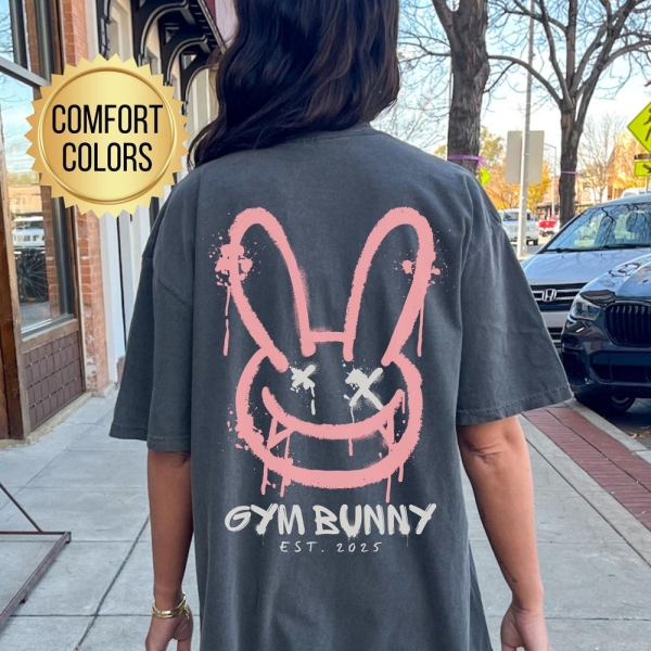 Gym Bunny Shirt, Comfort Colors, Gym Pump Cover, Trendy Workout Shirt, Gift for Gym Rat, Oversized Gym Shirt, Gym Lover Gift, Gym Pumpcover