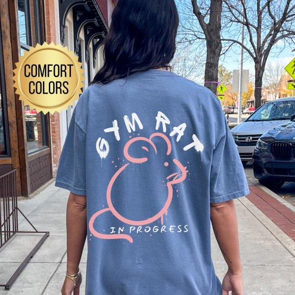 Gym Rat In Progress Shirt, Comfort Colors, Pump Cover, Trendy Fitness Gift for Gym Rat, Oversized Washed Tee, Work Out Gifts, Gym Pumpcover