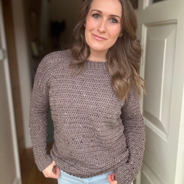 CROCHET PATTERN & VIDEO/ Easy Tweedy Beginner Crochet Sweater Pattern, Sizes xs to 5xl adult, crochet oversized sweater, Pdf