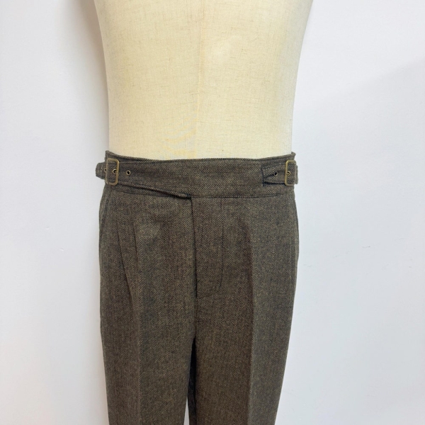 Men Wool Pants with Pleats, Spring Fall Comfort Wool Pants, Straight Leg Rolled Woolen Trousers, Gurkha Woolen Pants Multi Sizes