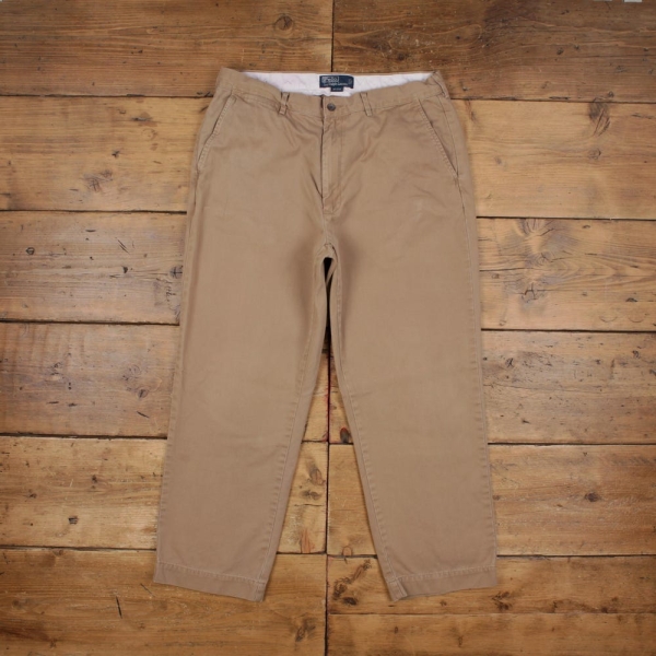 Vintage Ralph Lauren Chino Pants Trousers 34x28 90s Polo Khakis Mens Straight