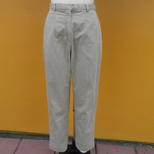 80s 90s All Cotton High Waist Tapered  Chinos Khakis | Banana Republic High Rise Trousers | Minimal Preppy Business Casual Pants | 28 Waist