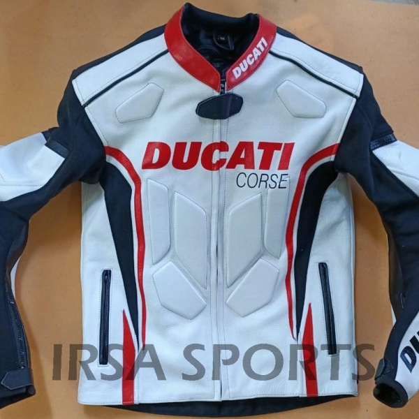 Ducati Motorcycle Jacket – Premium Leather Biker Racing Jacket Men’s Ducati Racing Jacket – Genuine Leather Motorcycle Gear