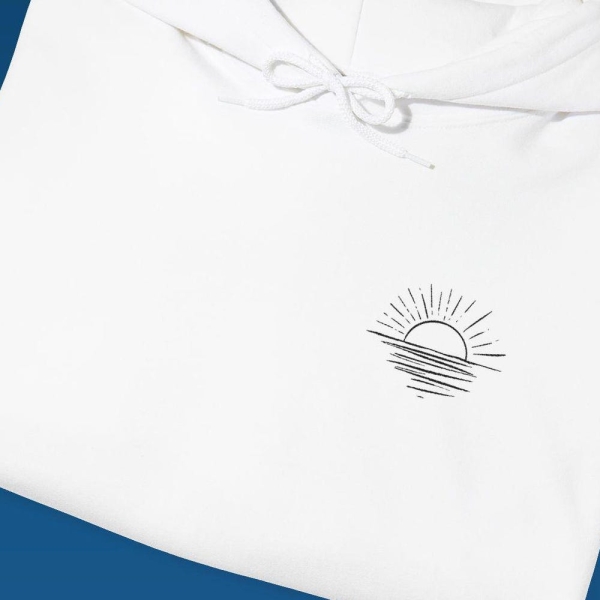 Sunrise Sunset Hoodie, Minimalist Sunrise Sweatshirt, Simple Sunset Hooded Sweater, Line Art Sunrise Pullover, Cute Sunset Print Jumper
