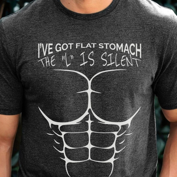 Six Pack Abs Unisex Tee, Funny Sarcasm I've Got Flat Stomach Shirt, Sarcastic Summer Beach Body Sweatshirt, Humorous Gift for Fitness Lovers