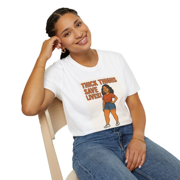 Thick Thighs Save Lives T-Shirt #4 - Body Positive Clothing, Funny Workout Tee, Plus Size Graphic Top, Gym Apparel, Fitness Gift