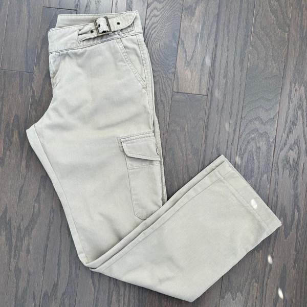 Y2K Double Belted Khaki Pants | Ralph Lauren Khaki Pants | Khaki Workwear Cargos | Low Rise Cargo Khakis | Size 10 Medium Large