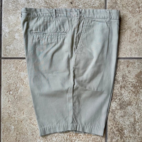1950s Stone Cotton Twill Shorts | Size 33 | Ivy League Trad