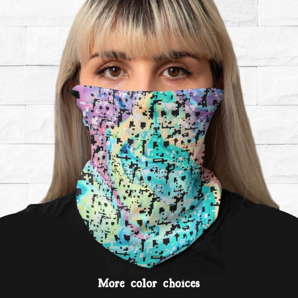 Anti Facial Recognition Neck Gaiter, Anti Surveillance, Privacy for Protestors, Fake Faces Mask, Gear for Activists, Social Justice Warriors