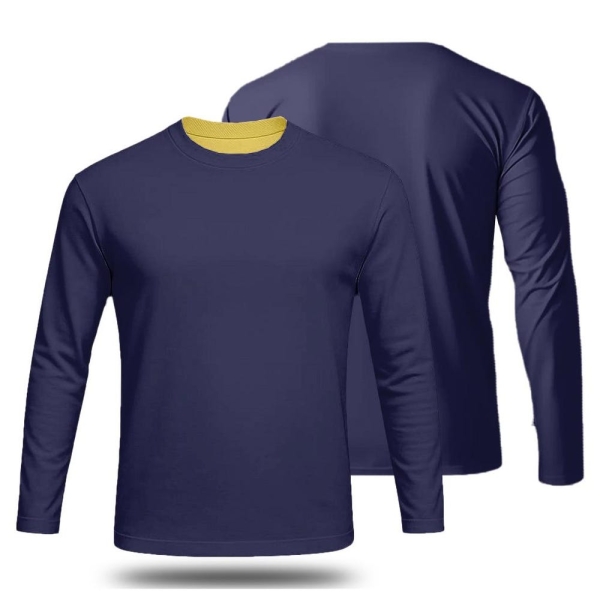 Navy Blue Motorcycle Safety Shirt CE Armored Heavy GSM Kevlar-Lined Riding Gear