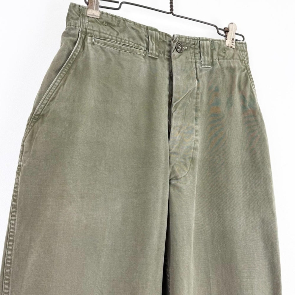 Vintage 1940s M-43 OD Sateen Chino Pants WWII US Military | 30 x 34 long