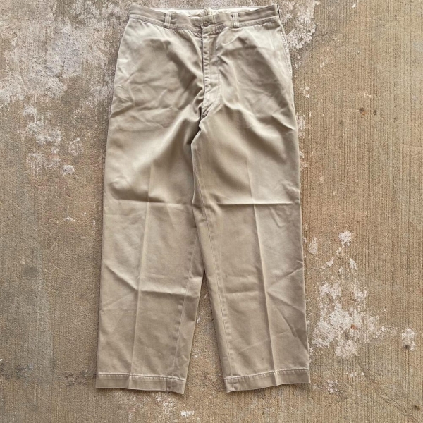 Vintage Vietnam War Era US Military Chino Khaki Trouser Pants