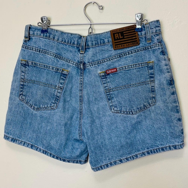 Ralph Lauren Vintage Y2K Mid Rise Pure Cotton Denim Shorts