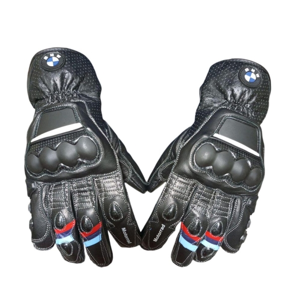Unisex Custom Made BMW Raiding Racing Leather Motorcycle Gloves Motorbike Sports Gloves Premium Protective Gear