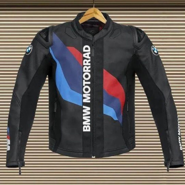 BMW Motorrad Black Motorcycle Racing Leather Jacket Made With Genuine Cowhide Leather And Certified Protectors