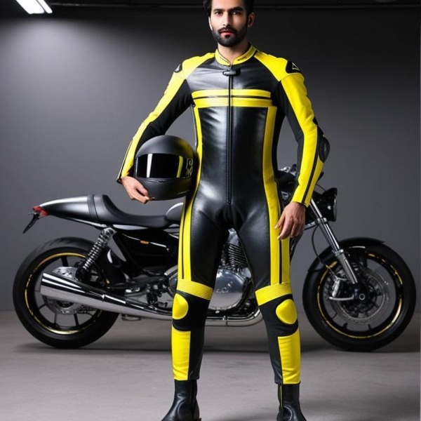 Sultan Gear – Premium Yellow and Black Motorcycle Leather Suit | Full One-Piece Protective Riding Gear by FIA Enterprises